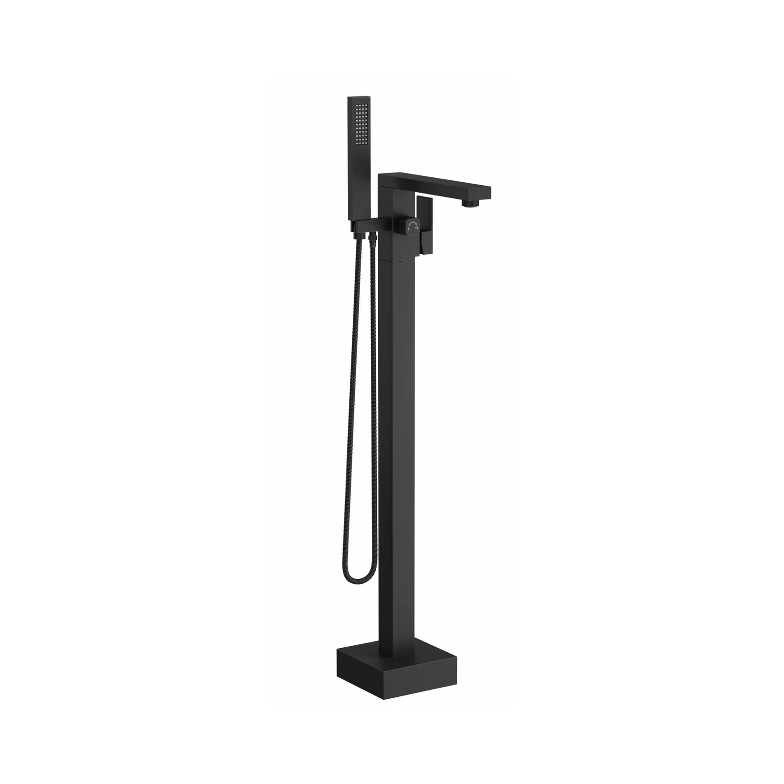 Misturador Monocomando De Piso Para Banheira Quadrado Black Matte Terme Quadrado