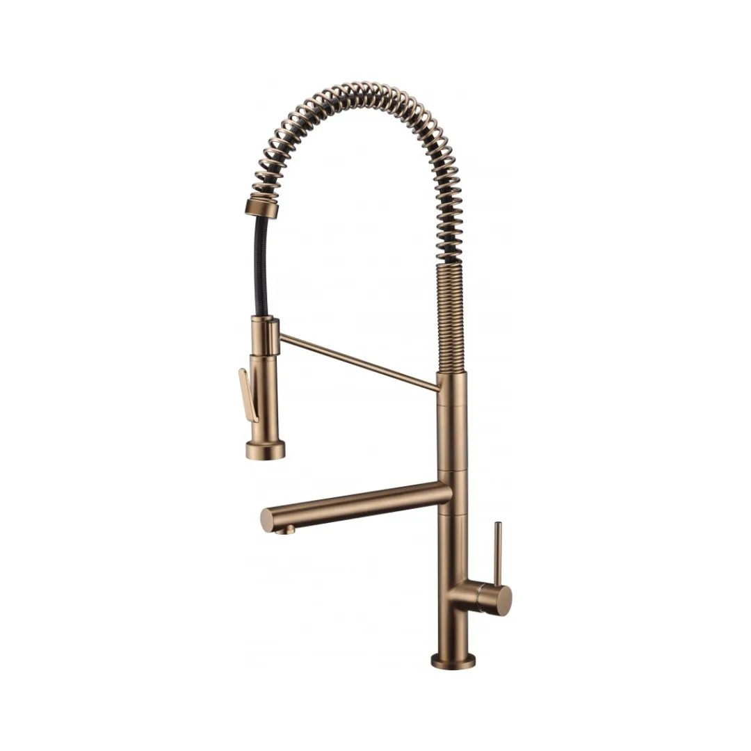 Monocomando De Bancada Para Cozinha Rose Gold Escovado Rubinettos Classic