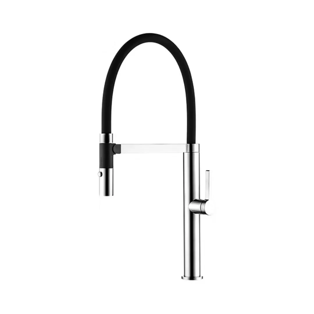 Monocomando de Bancada para Cozinha Cromado/Preto Lexxa Bagno Harco