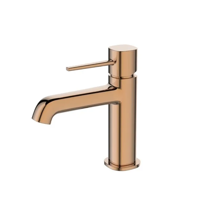 Monocomando de bancada para banheiro bica baixa Rosé Gold Lexxa Bagno Tube LX4406RG