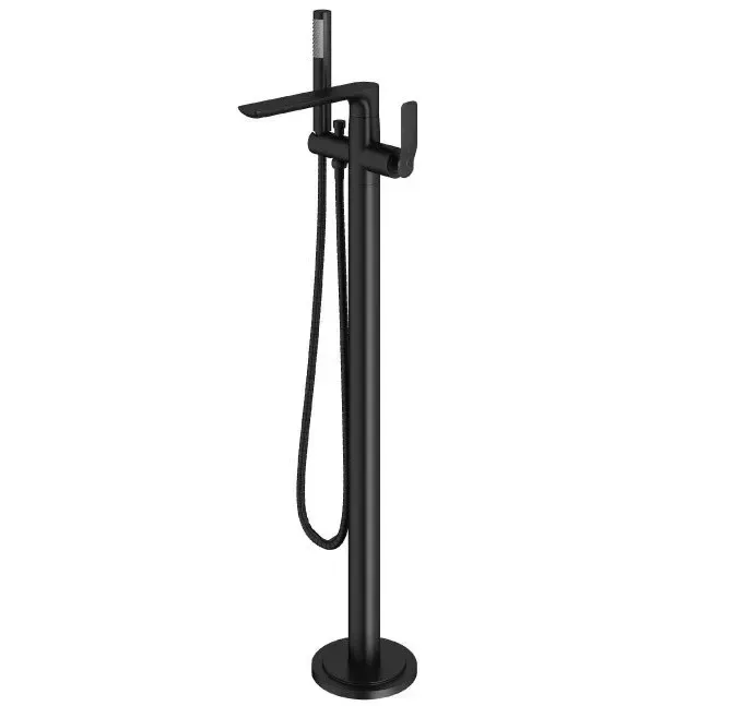 Monocomando de piso para banheira com ducha manual Doka Rainbow Matte Black