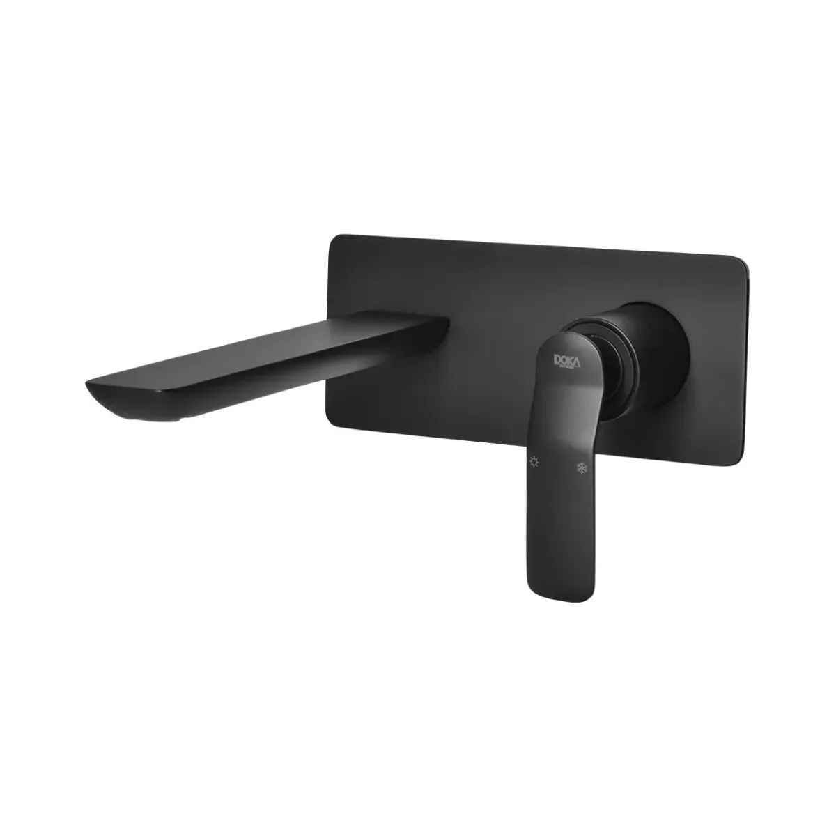 Monocomando de Parede para Banheiro Matt Black Doka Rainbow