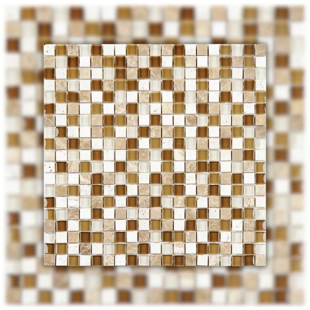 Pastilha Bege 31x31 Glass Mosaic Glass Stone GS909 "A"