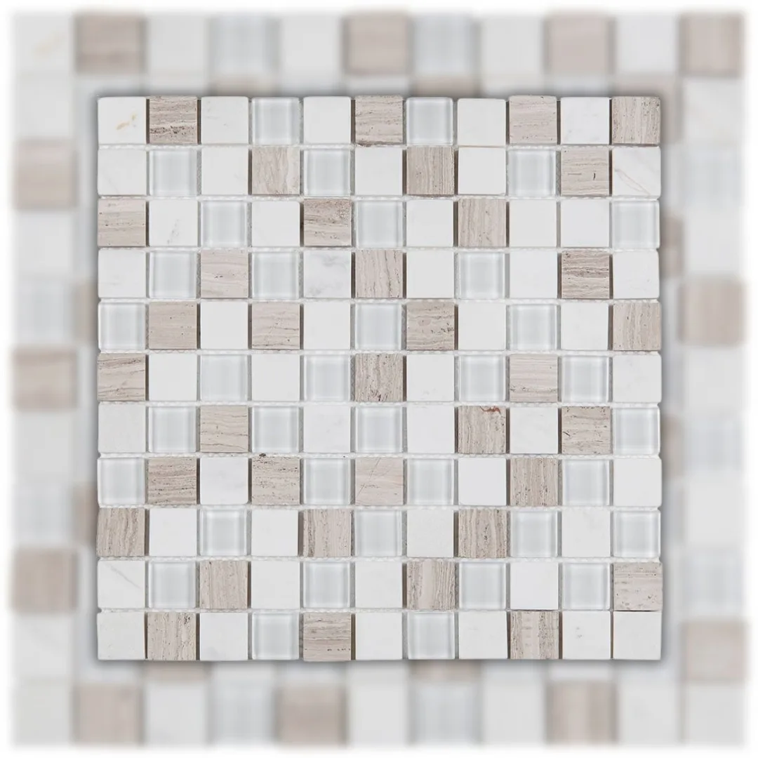 Pastilha Branca 29×29 (5 PÇ/CX) Glass Mosaic Matisse "A"