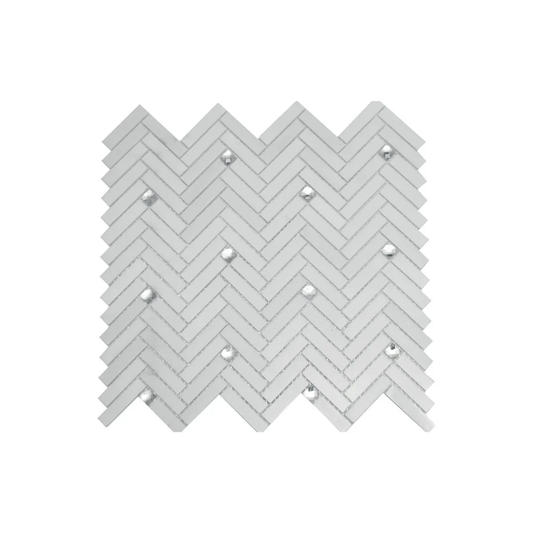 Pastilha Branca 41×39,5 Glass Mosaic Mármore "A"