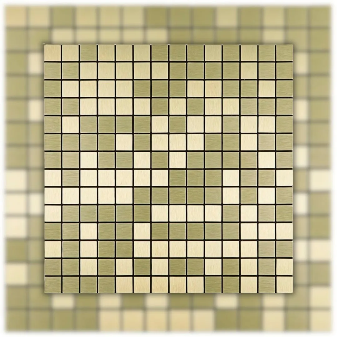 Pastilha Dourada 30,5×30,5 (5 PÇ/CX) Glass Mosaic Metal "A"