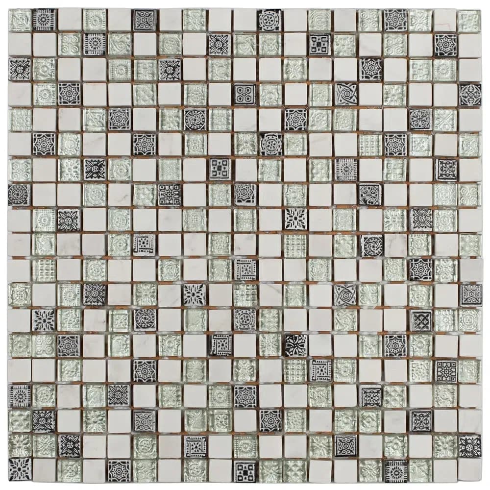 Pastilha Glass Mosaic Branco 31x31