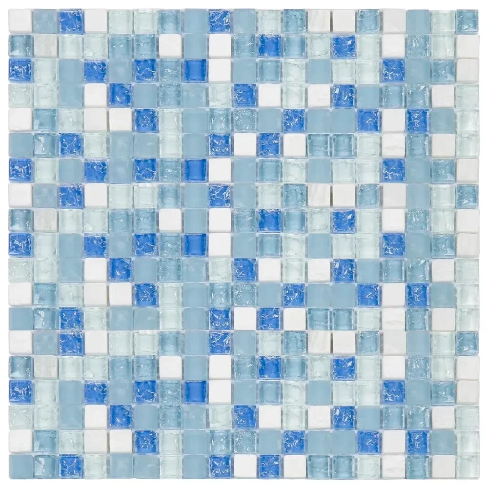Pastilha Glass Mosaic Azul Craquelada 31x31