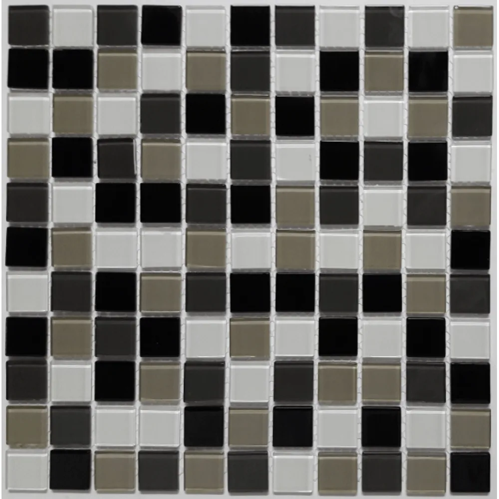 Pastilha Glassmosaic Cristal 30x30 A Mix2510 Preto/Branco/Cinza