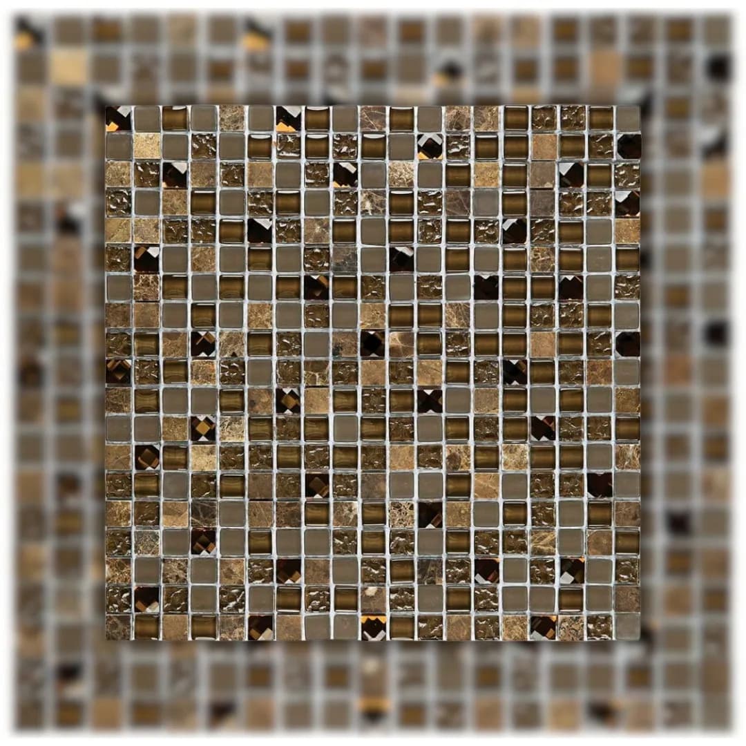 Pastilha Marrom 30x30 Glass Mosaic Diamond "A"