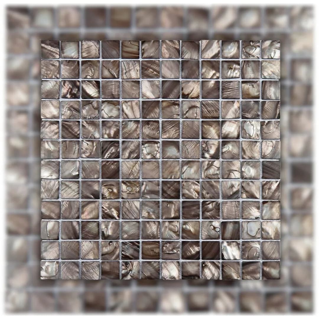 Pastilha Marrom 31,8X31,8 (05 PÇ/CX) Glass Mosaic Madrepérola "A"