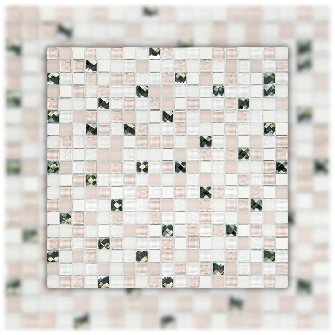 Pastilha Rosa 30x30 Glass Mosaic Diamond "A"