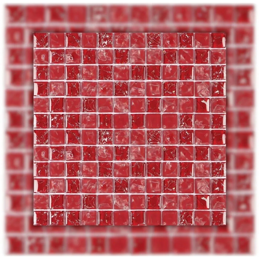 Pastilha Vermelha 30x30 Glass Mosaic Ice "A"