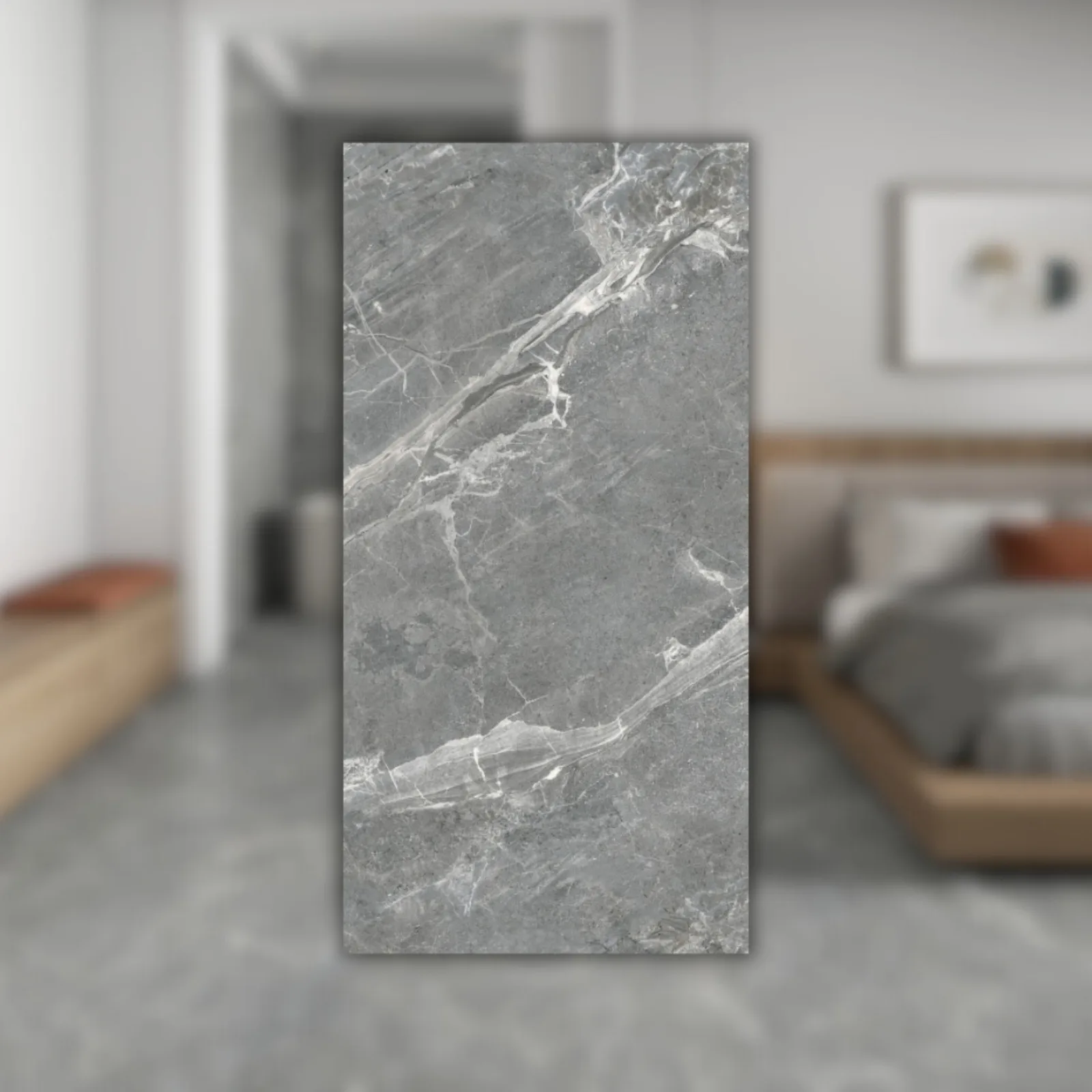 Porcelanato Damme Venato 62x121 Grigio Polido RET "A"