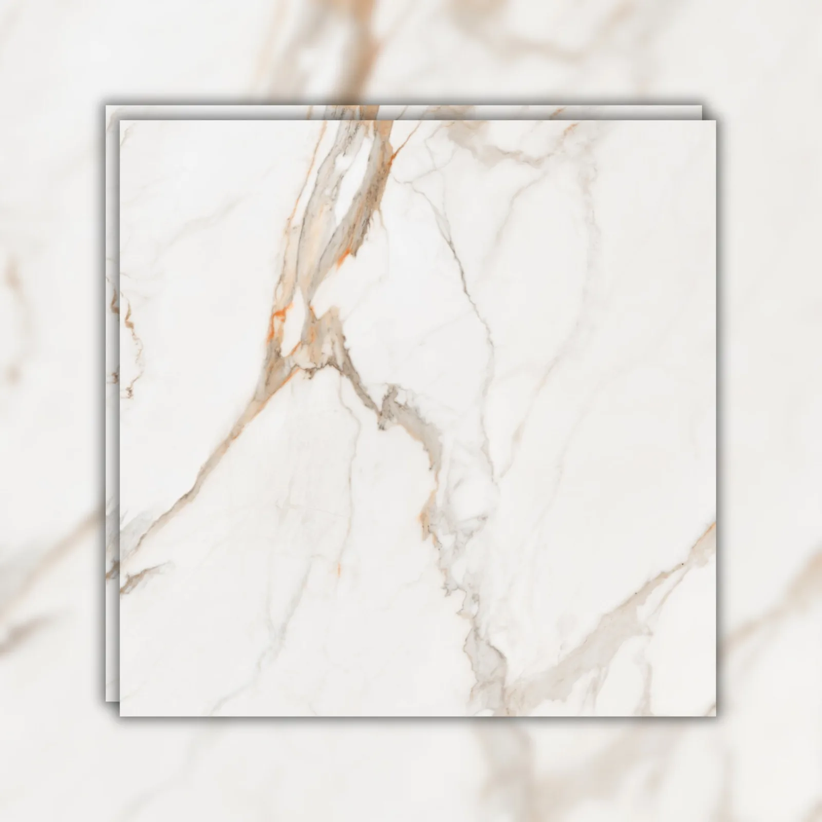 Porcelanato Branco Marmorizado 120x120 Incepa Calacatta Oro RET "A"