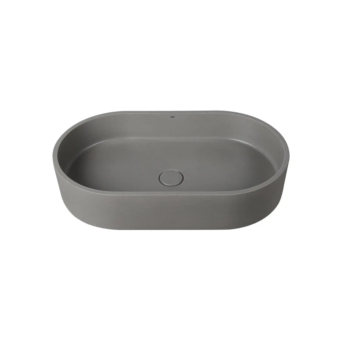 Cuba de Apoio Oval 60x35cm para Banheiro Moss Grey Terrazzo Doka