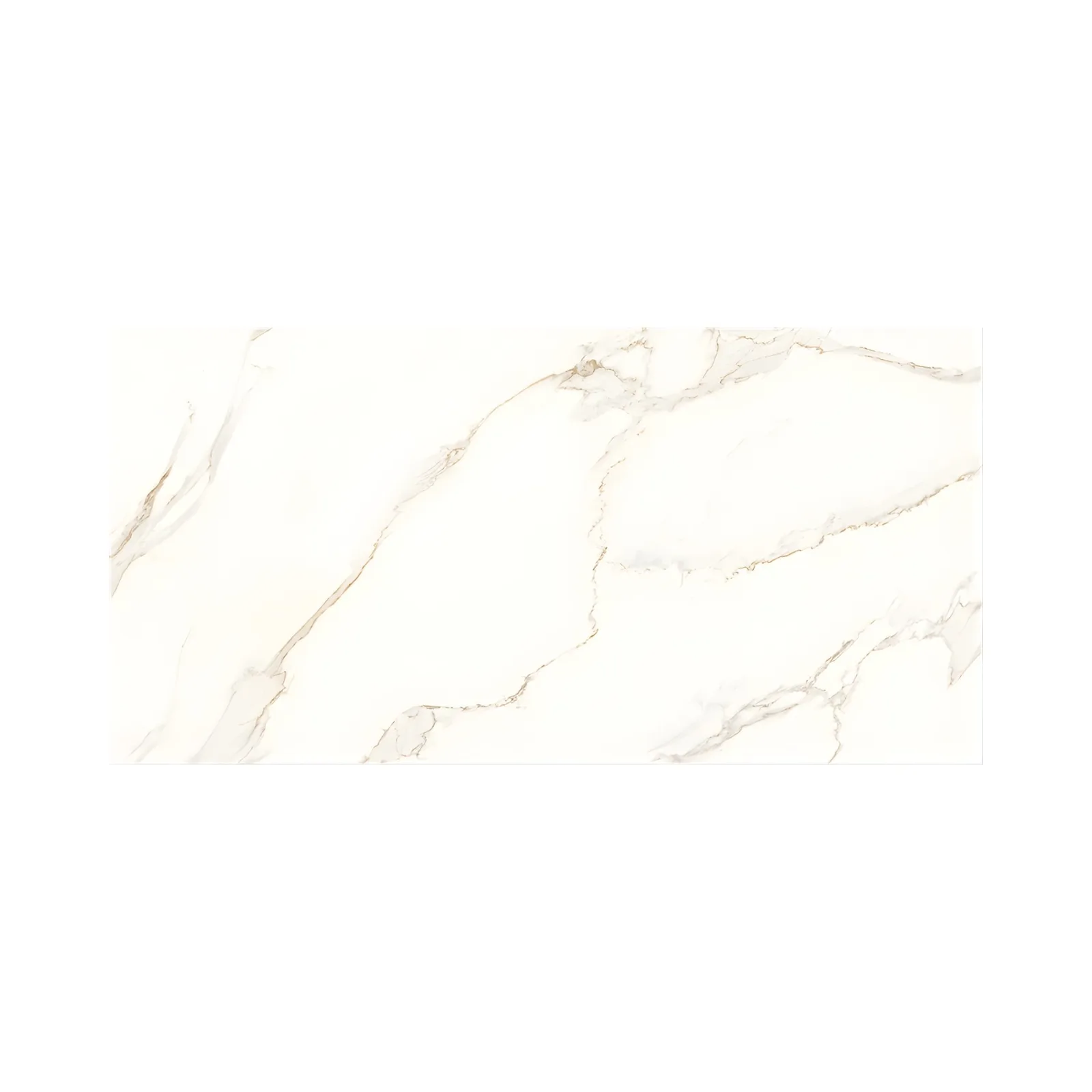 Porcelanato Branco Marmorizado Polido 62x121 Helena Fili Gold RET "A"