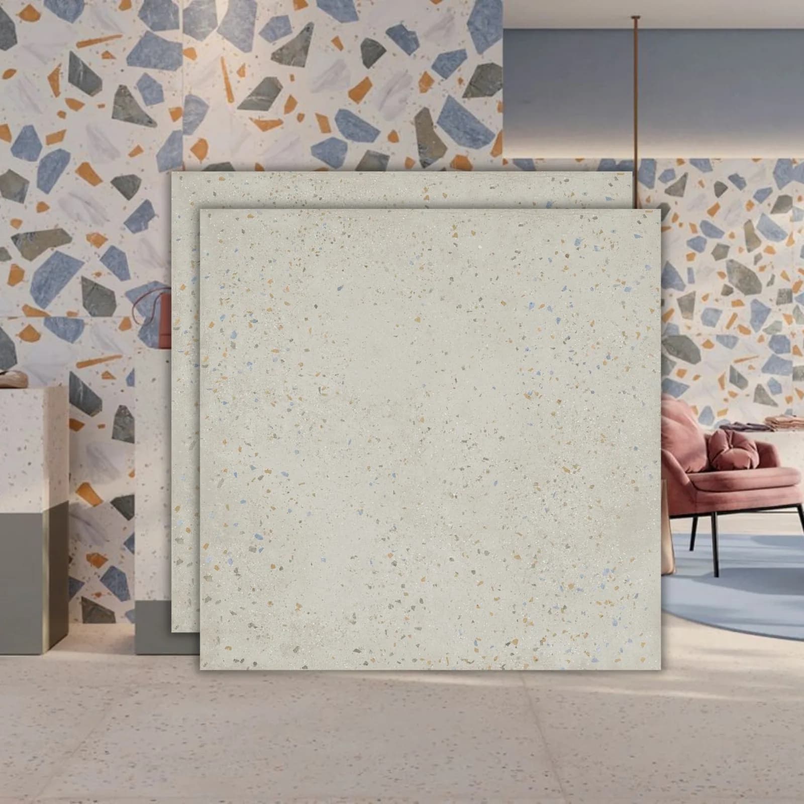 Porcelanato Cimento Natural 120x120 Ceusa Flakes GR