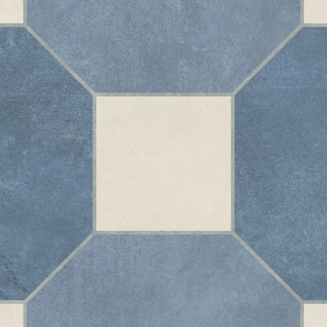 Porcelanato Decorativo Azul Natural 20x20 Ceusa Retrô Bl Bold "A"