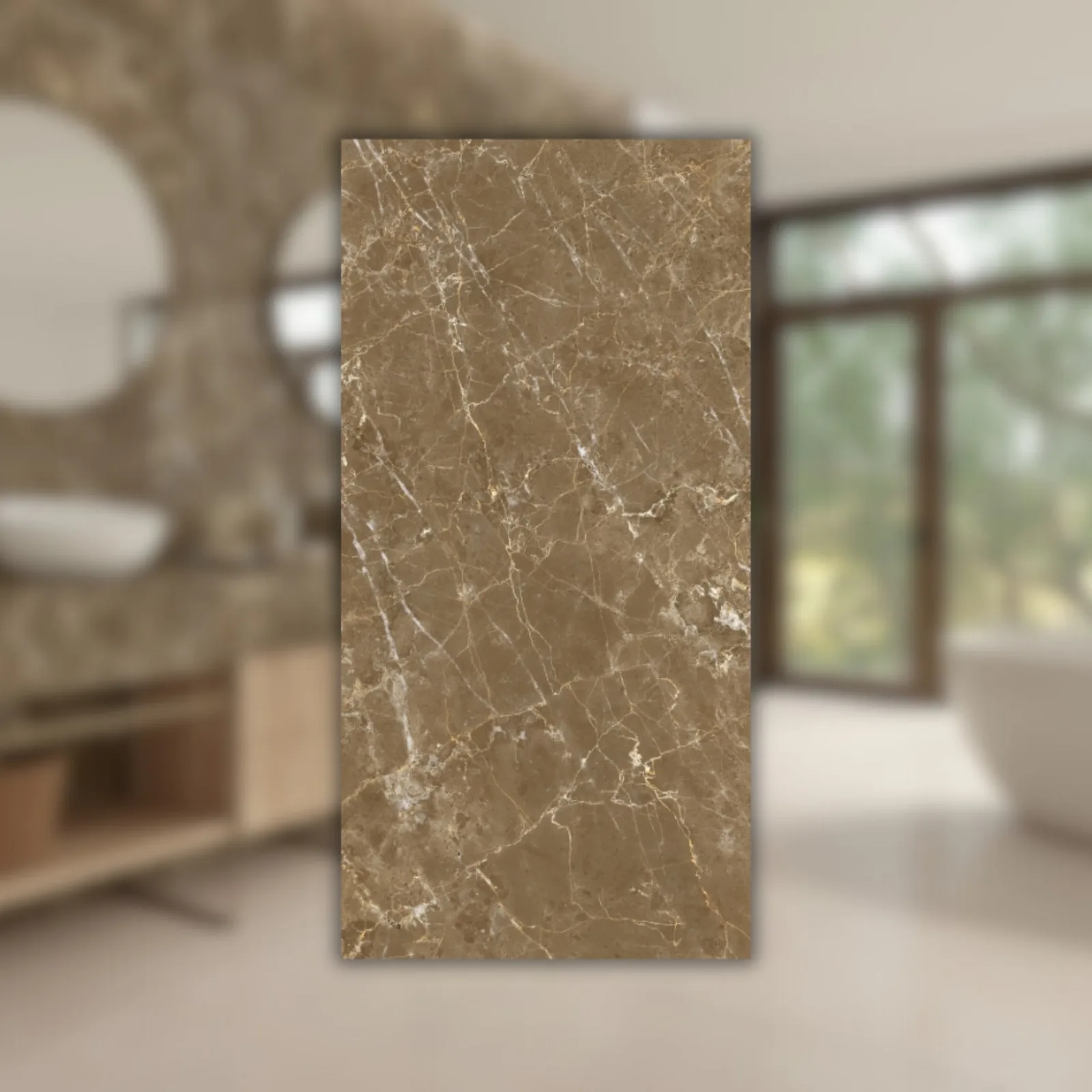 Porcelanato Marmorizad Acetinado 62x121 Damme Capuccino RET "A"