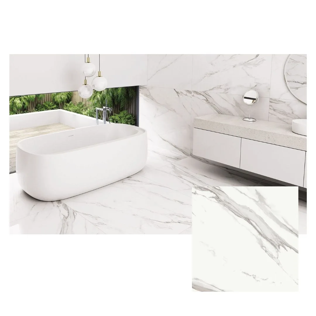 Porcelanato Marmorizado Branco Roca Calacata 120x120 LM Light Mt
