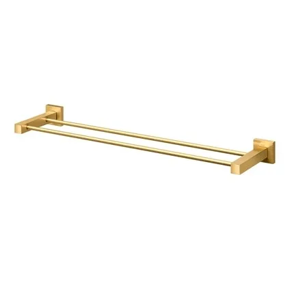 Porta Toalhas Docol Square Ouro Escovado Bastao Duplo