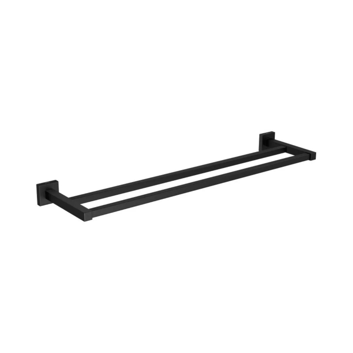 Porta Toalhas Barra Dupla 59cm Black Matte Deca Quadratta