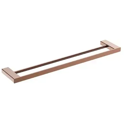 Porta Toalhas Barra Duplo Rosé Gold Lexxa Bagno LX7122RG