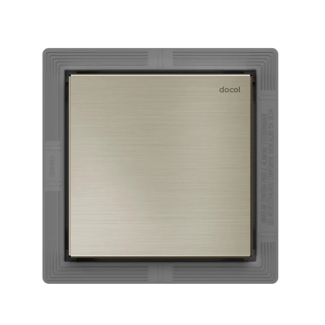 Ralo Quadrado Inox Níquel Escovado 15x15cm DocolClean