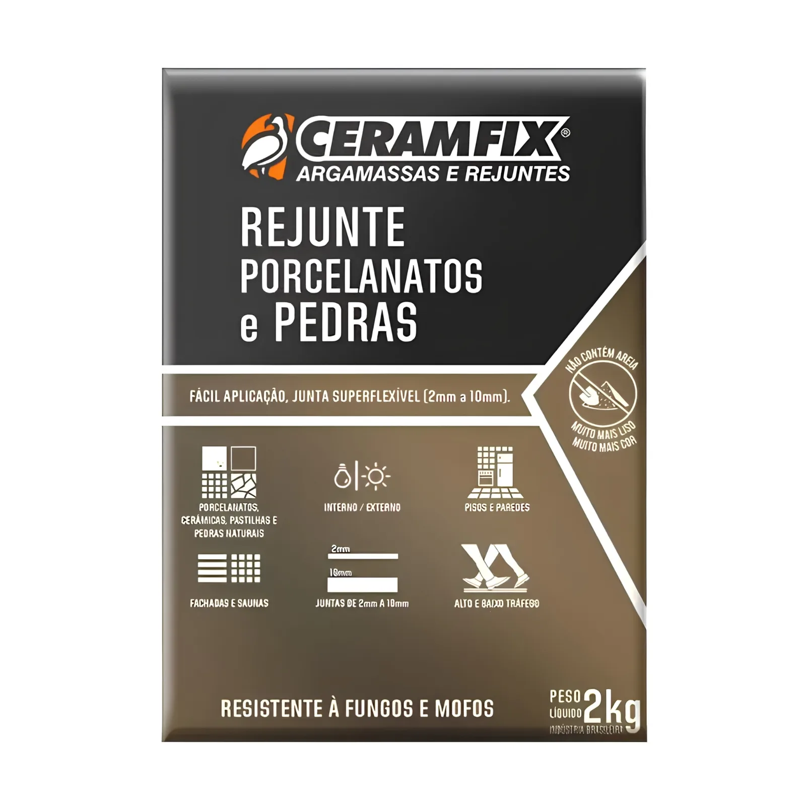 Rejunte Ceramfix Super Flex Porcelanatos Pedras Caramelo 2 kg