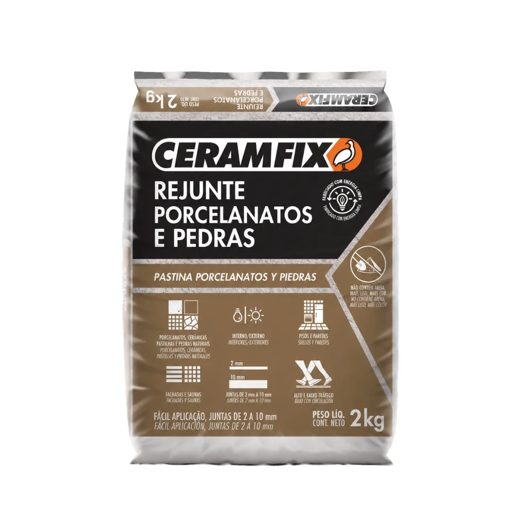 Rejunte Porcelanatos e Pedras Preto Absoluto 2KG Ceramfix