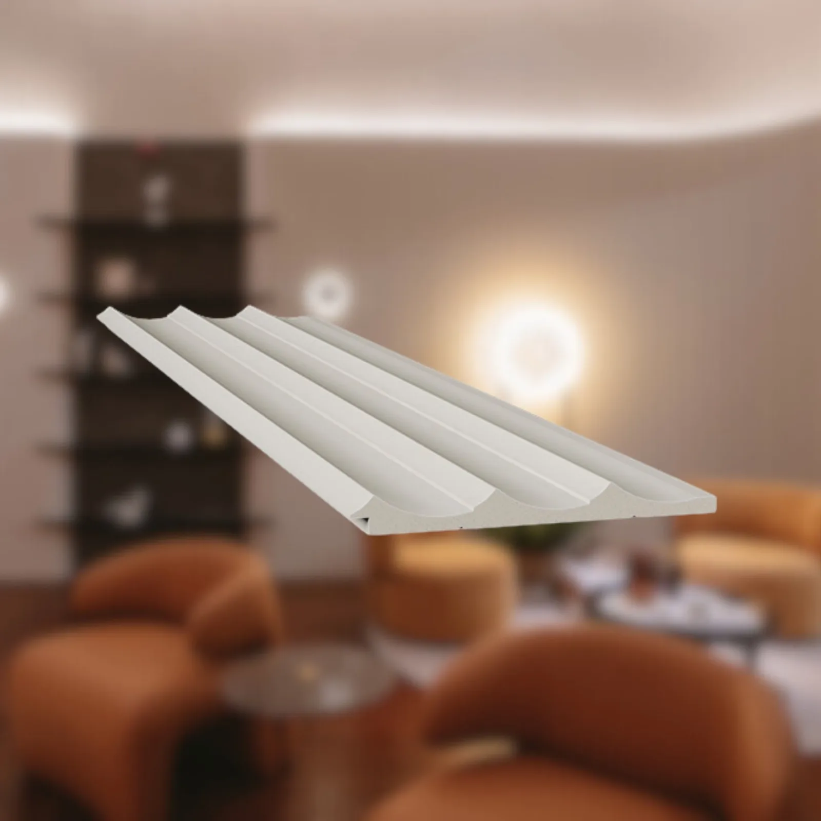 Revestimento Bege Waves Poliestireno Interno Santa Luzia 155 Fendi