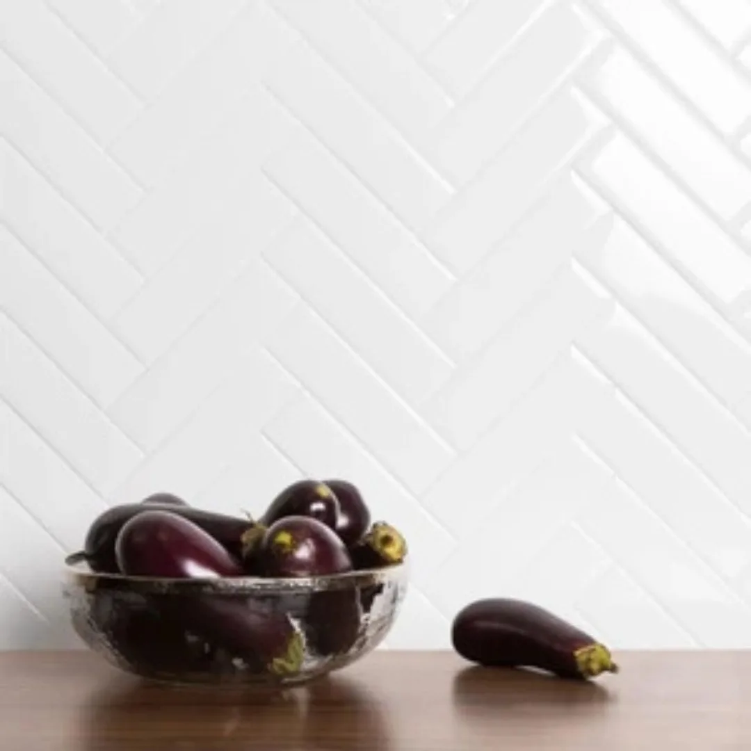 Revestimento Tijolinho Branco Brilhante 7x25 Decortiles Color Mind Light Bold "A"