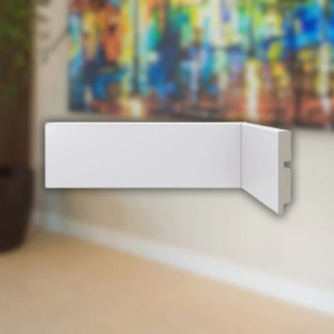Rodapé Poliestireno 451 Branco 70mm Santa Luzia