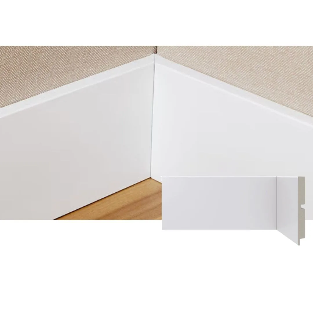Rodapé Poliestireno Santa Luzia 10cm 454 Barra com 2,40ml Branco