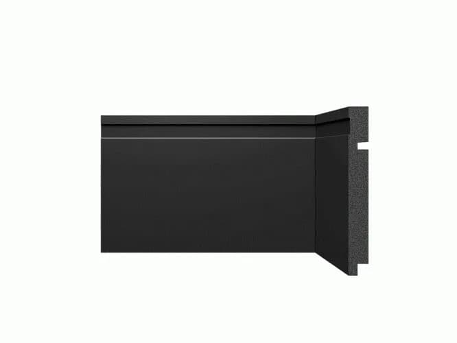 Rodapé Poliestireno Santa Luzia 15cm 3480 Barra com 2,4ml Preto