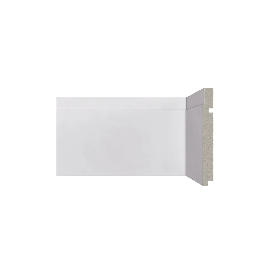 Rodapé Poliestireno Santa Luzia 15cm 502 Barra com 2,40ml Branco