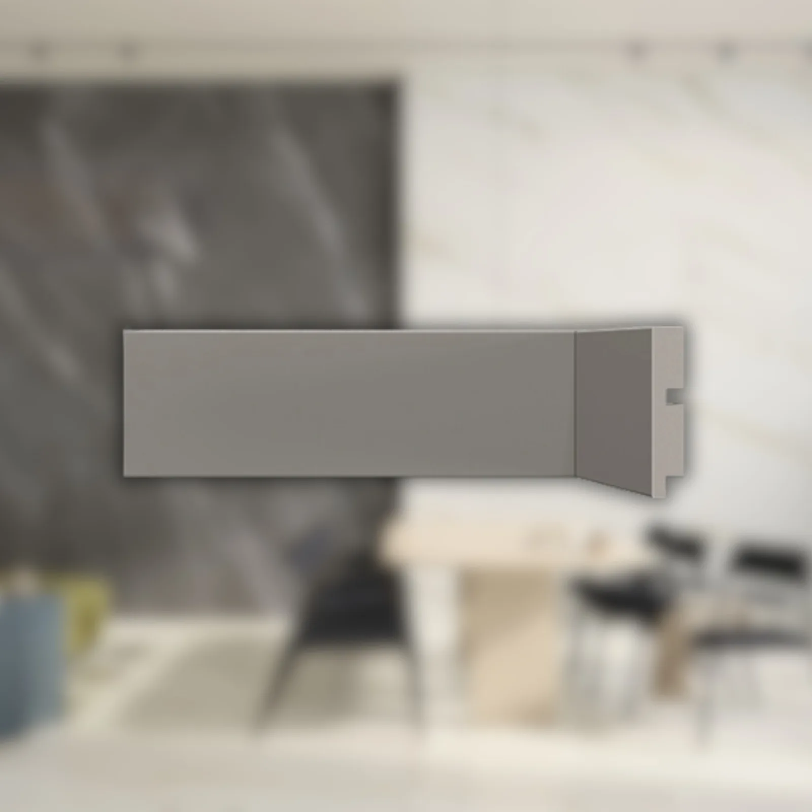 Rodapé Poliestireno Santa Luzia 7cm 451 Cinza Titanium