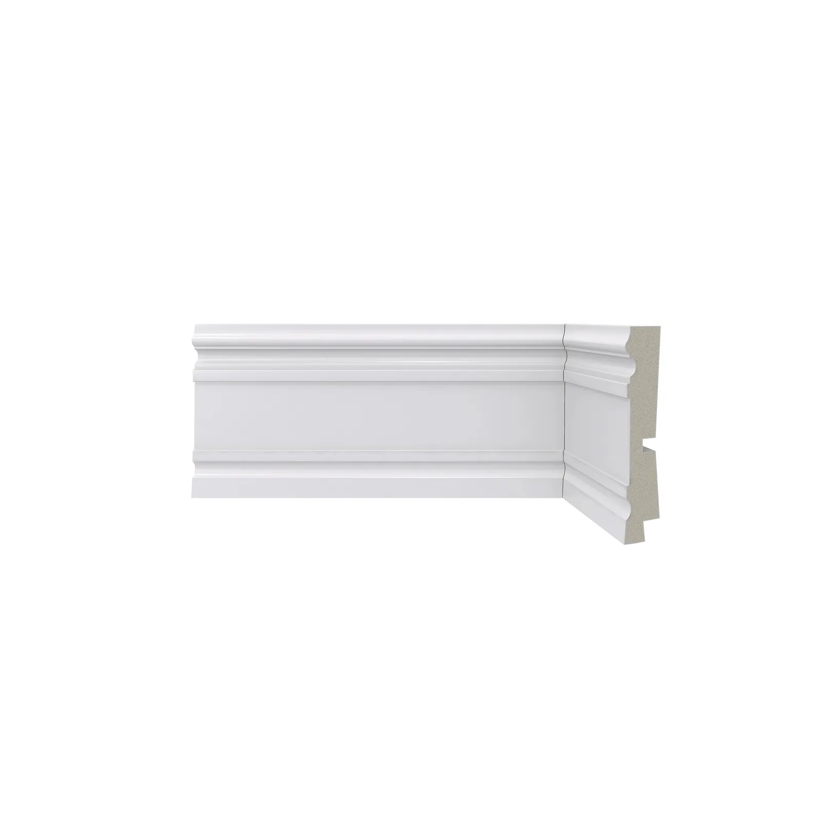 Rodapé Poliestireno Santa Luzia 9,6cm 444 Barra 2,4ml Branco