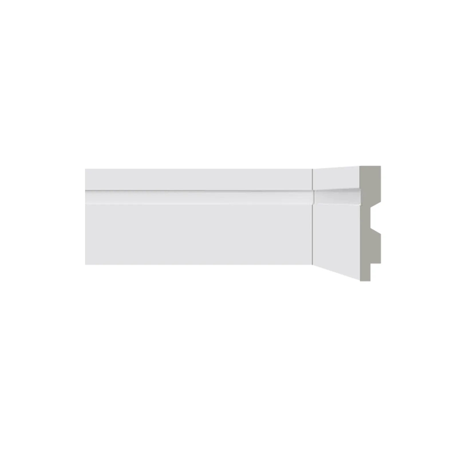 Rodapé Santa Luzia Lev-72 7cm Barra com 2,40m Branco