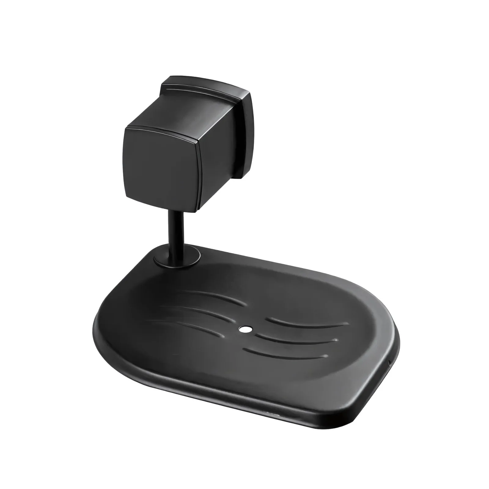 Saboneteira Parede Preto Matte Meber Block Metal C38