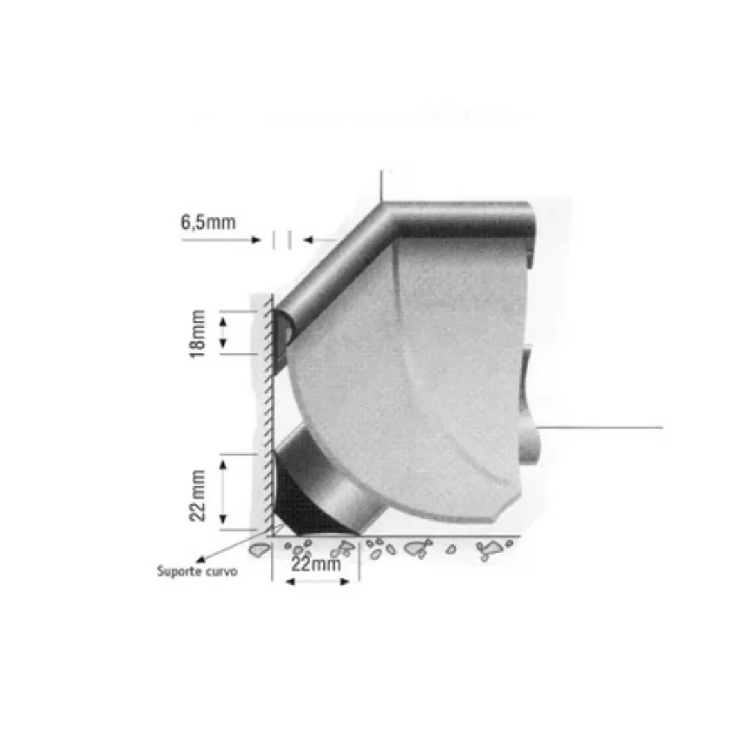 Suporte Curvo para Rodapé Tarkett PVC 9371802