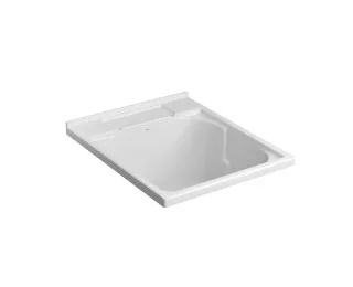 Tanque de Sobrepor Multiuso com Esfregador de Madeira Deca L-110 Branco