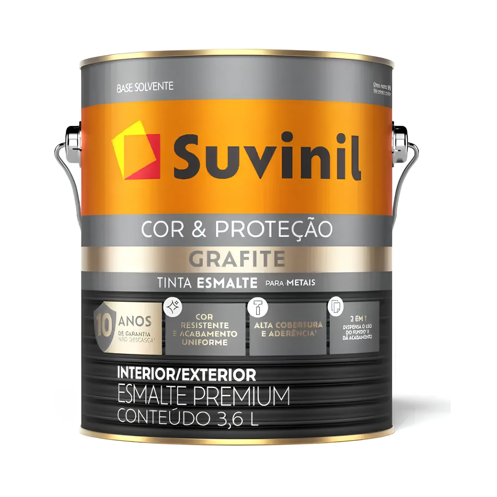 Tinta Suvinil Esmalte Sintético Fosco Cor & Proteção Grafite Escuro 3,6 L