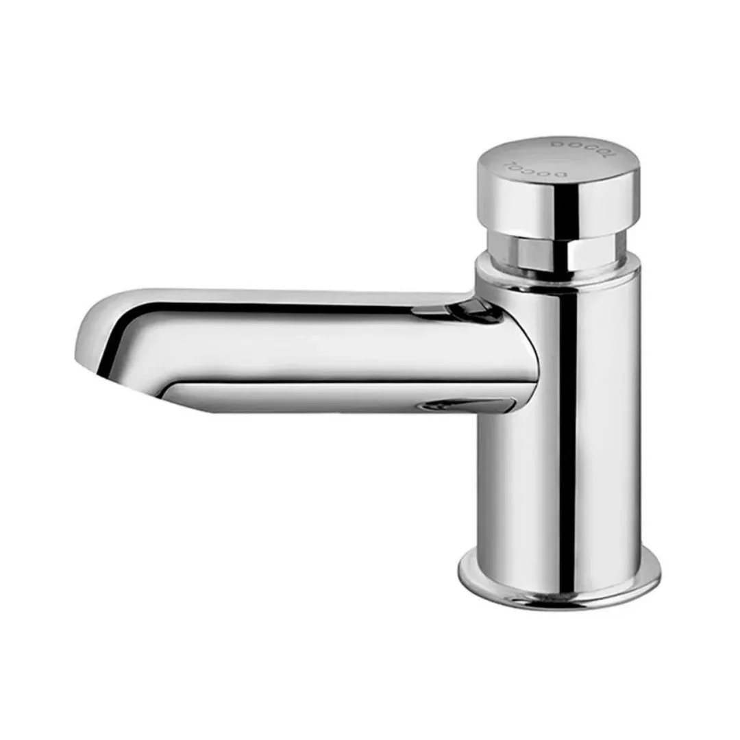 Torneira de Bancada Bica Baixa Docol Leed PressMatic Alfa Cromada