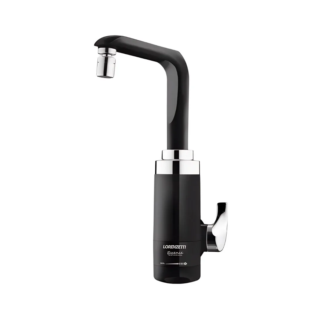Torneira Elétrica De Parede Preta 127V Lorenzetti Essence