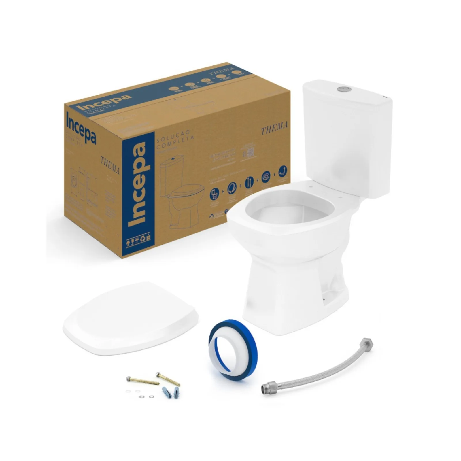 Vaso Sanitário Completo Roca Thema com Caixa Acoplada Branco